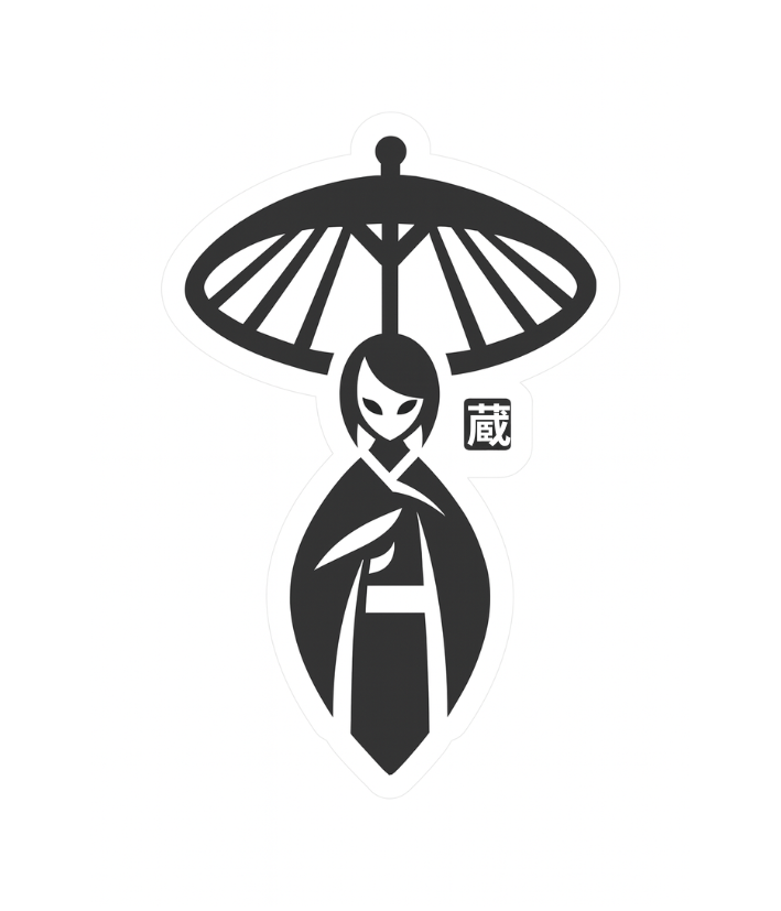 Illustration Art - Black Umbrella