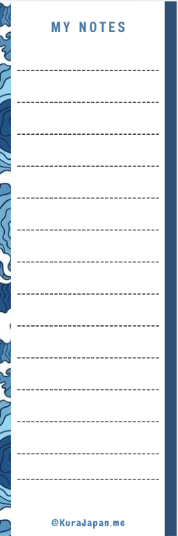 Illustrated bookmark - Navy / Sea Pattern