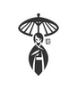 Illustration Art - Black Umbrella