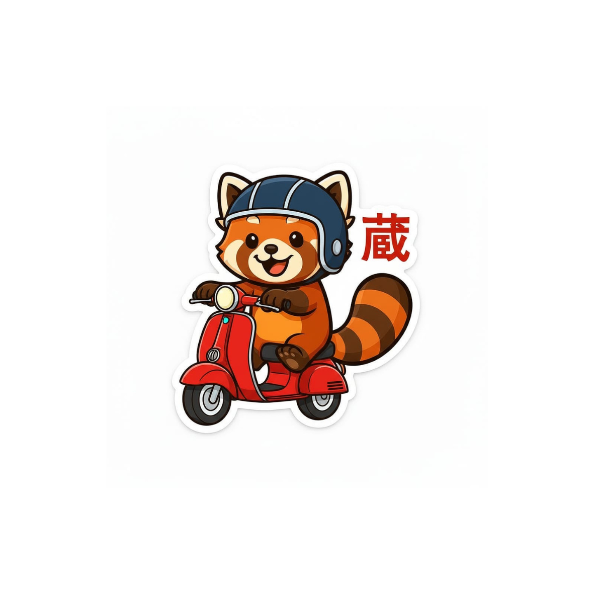 Red Panda Riding Scooter