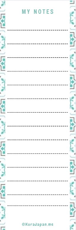 Illustrated bookmark - Teal / White Pattern
