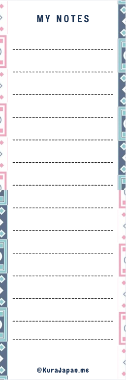 Illustrated bookmark - Dark Blue / Pink Pattern