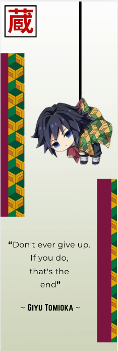 Kawaii Bookmarks - Demon Slayer (Giyu)
