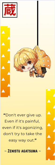 Kawaii Bookmarks - Demon Slayer (Zenitsu)